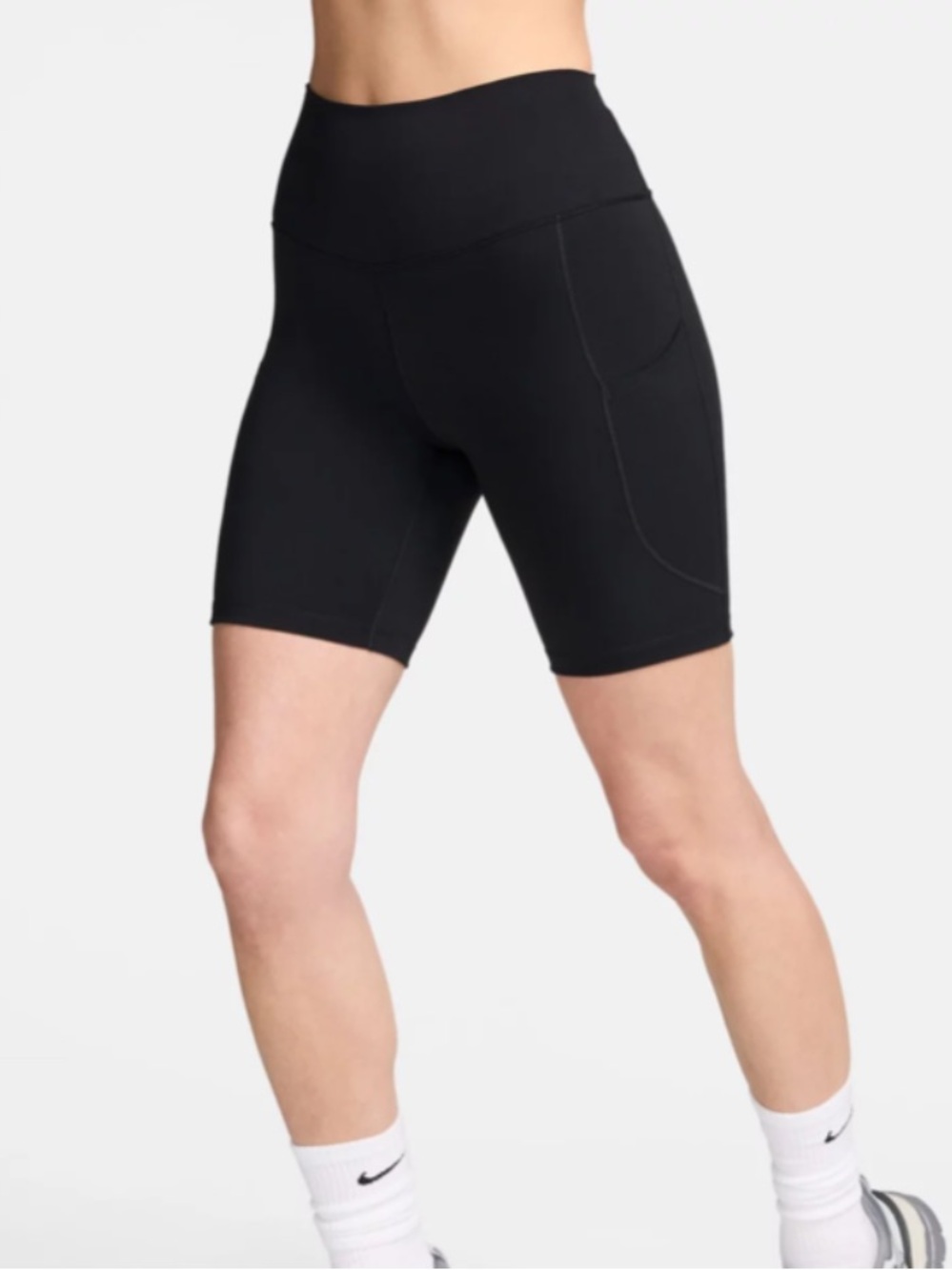 Nike Black High-Rise Bike Shorts with Side Pockets Large